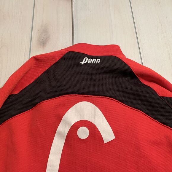 men S head athletic half zip sweatshirt red black - Picture 6 of 7